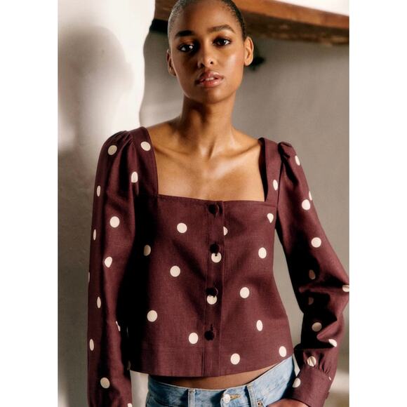 Sezane Tops - La Maille Sezane Lorenza Blouse in Polka Dots Print Size 40 / US 10 / L NWT✨